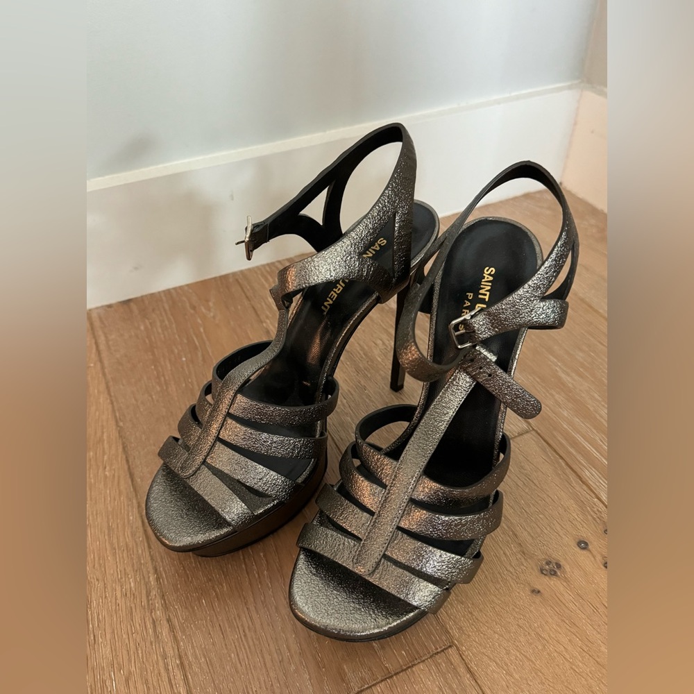 Yves Saint Laurent SHOES l YSL silver heels 8